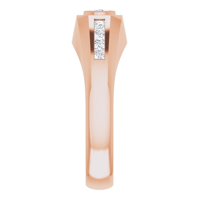 14K Gold Lab-Grown Diamond Beveled-Edge Bezel-Set Band - Rose Gold - view 4