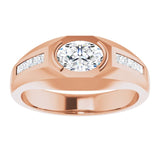 14K Gold Lab-Grown Diamond Beveled-Edge Bezel-Set Band - Rose Gold - view 3