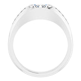 14K Gold Lab-Grown Diamond Beveled-Edge Bezel-Set Band - White Gold - view 2