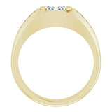 14K Gold Lab-Grown Diamond Beveled-Edge Bezel-Set Band - Yellow Gold - view 2