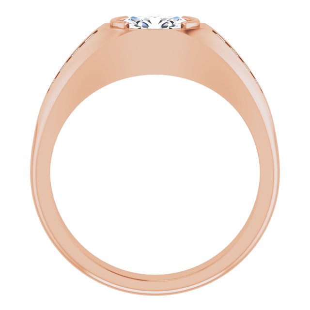 14K Gold Lab-Grown Diamond Beveled-Edge Bezel-Set Band - Rose Gold - view 2
