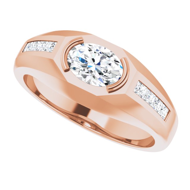 14K Gold Lab-Grown Diamond Beveled-Edge Bezel-Set Band - Rose Gold - view 5
