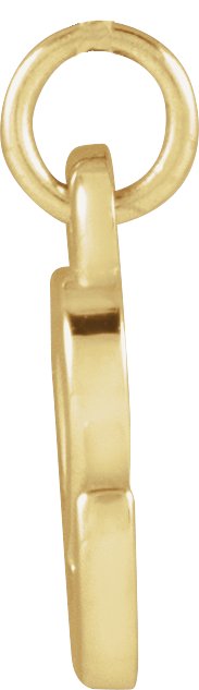 14K Gold Initial E Petite Necklace or Pendant - Yellow Gold - view 2