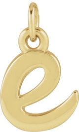 14K Gold Initial E Petite Necklace or Pendant - Yellow Gold