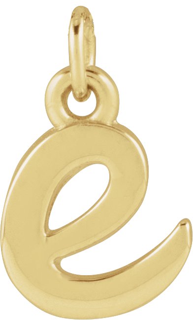 14K Gold Initial E Petite Necklace or Pendant - Yellow Gold