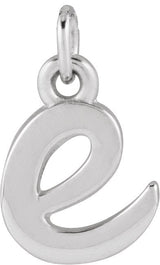 Platinum Initial E Petite Necklace or Pendant