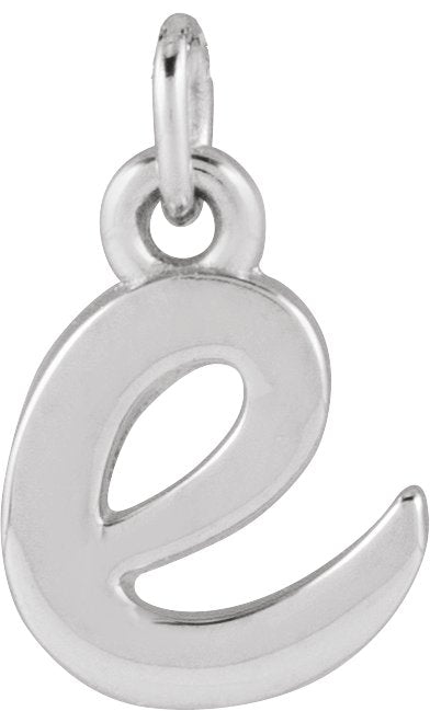 Platinum Initial E Petite Necklace or Pendant