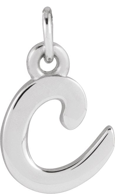 Platinum Initial C Petite Necklace or Pendant