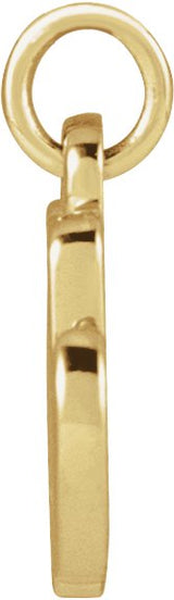 14K Gold Initial M Petite Necklace or Pendant - Yellow Gold - view 2