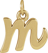 14K Gold Initial M Petite Necklace or Pendant - Yellow Gold