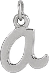 14K Gold Initial A Petite Necklace or Pendant - White Gold