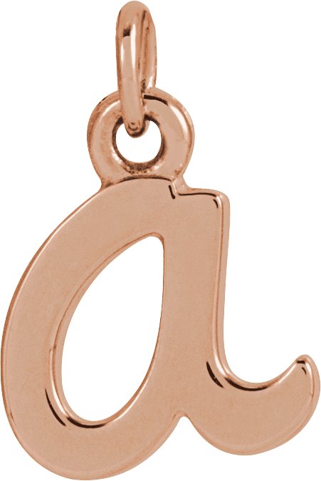 14K Gold Initial A Petite Necklace or Pendant - Rose Gold