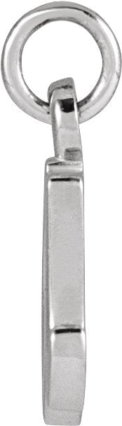 14K Gold Initial A Petite Necklace or Pendant - White Gold - view 2