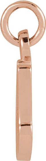 14K Gold Initial A Petite Necklace or Pendant - Rose Gold - view 3