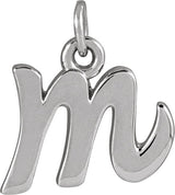 Platinum Initial M Petite Necklace or Pendant
