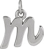 14K Gold Initial M Petite Necklace or Pendant - White Gold