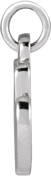 14K Gold Initial M Petite Necklace or Pendant - White Gold - view 2
