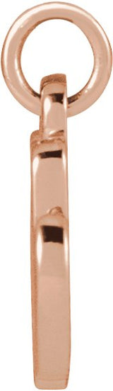 14K Gold Initial M Petite Necklace or Pendant - Rose Gold - view 3