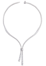 14K Gold Lab-Grown Diamond Line Necklace - White Gold - view 2