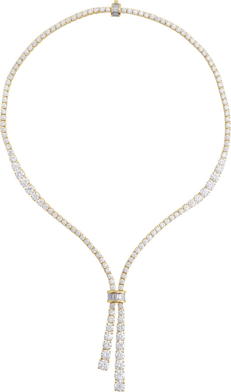 14K Gold Lab-Grown Diamond Line Necklace - Yellow Gold