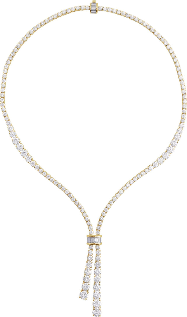14K Gold Lab-Grown Diamond Line Necklace - Yellow Gold