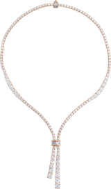 14K Gold Lab-Grown Diamond Line Necklace - Rose Gold