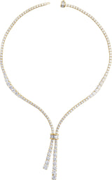 14K Gold Lab-Grown Diamond Line Necklace - Yellow Gold - view 2