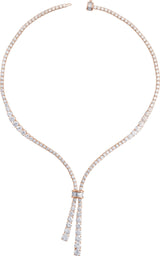 14K Gold Lab-Grown Diamond Line Necklace - Rose Gold - view 2