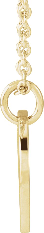 14K Gold Initial K Script Necklace or Pendant - Yellow Gold - view 2
