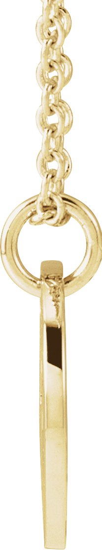 14K Gold Initial P Script Necklace or Pendant - Yellow Gold - view 2