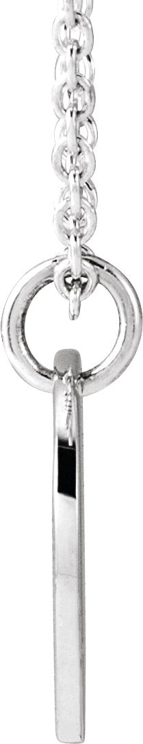14K Gold Initial X Script Necklace or Pendant - White Gold - view 2