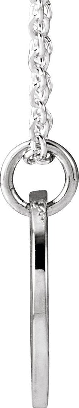 Platinum Initial R Script Necklace or Pendant - view 2