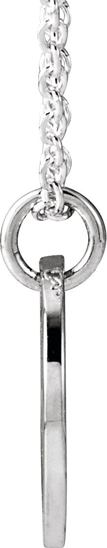 Platinum Initial R Script Necklace or Pendant - view 2
