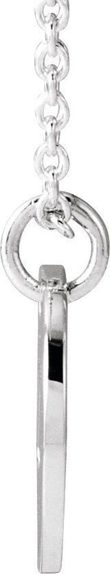 14K Gold Initial U Script Necklace or Pendant - White Gold