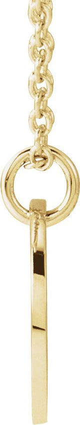 14K Gold Initial H Script Necklace or Pendant - Yellow Gold - view 2