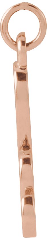 14K Gold Initial H Petite Necklace or Pendant - Rose Gold - view 3