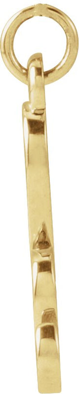 14K Gold Initial H Petite Necklace or Pendant - Yellow Gold - view 2
