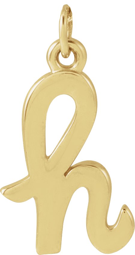 14K Gold Initial H Petite Necklace or Pendant - Yellow Gold