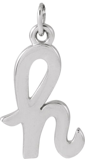 Platinum Initial H Petite Necklace or Pendant