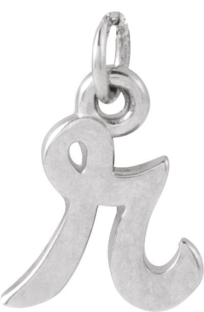 Platinum Initial R Petite Necklace or Pendant