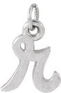 14K Gold Initial R Petite Necklace or Pendant - White Gold
