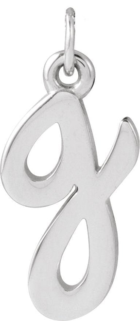 14K Gold Initial G Petite Necklace or Pendant - White Gold