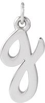 14K Gold Initial G Petite Necklace or Pendant - White Gold