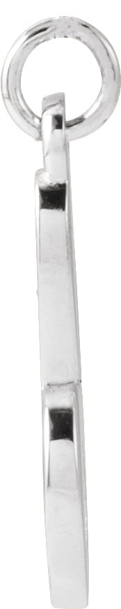 14K Gold Initial B Petite Necklace or Pendant - White Gold - view 2