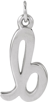 14K Gold Initial B Petite Necklace or Pendant - White Gold