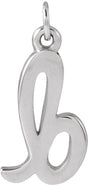 14K Gold Initial B Petite Necklace or Pendant - White Gold