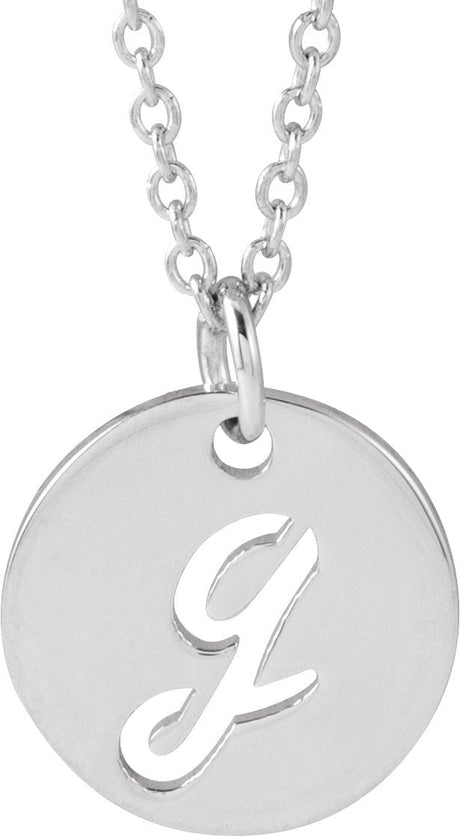 Platinum Initial G Script Necklace or Pendant