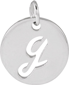 Platinum Initial G Script Necklace or Pendant