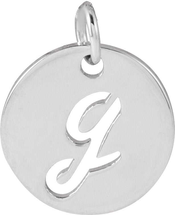 Platinum Initial G Script Necklace or Pendant
