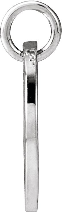 Platinum Initial R Script Necklace or Pendant - view 3